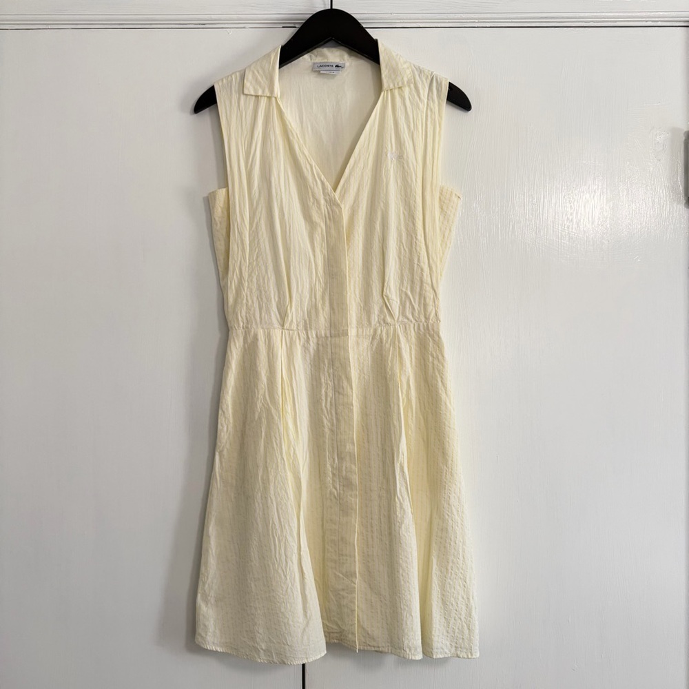 Lacoste Seersucker Yellow Dress (34)